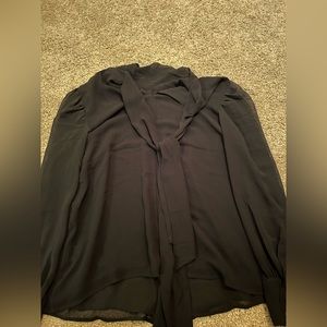 Calvin Klein Long Sleeve Front Tie Blouse